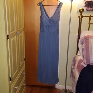 Slate blue bridesmaid dress